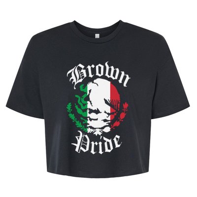 Brown Pride Mexican Flag Gift Bella+Canvas Jersey Crop Tee