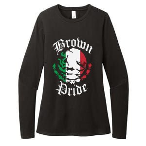 Brown Pride Mexican Flag Gift Womens CVC Long Sleeve Shirt