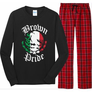 Brown Pride Mexican Flag Gift Long Sleeve Pajama Set