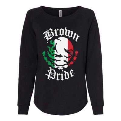 Brown Pride Mexican Flag Gift Womens California Wash Sweatshirt