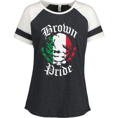 Brown Pride Mexican Flag Gift Enza Ladies Jersey Colorblock Tee