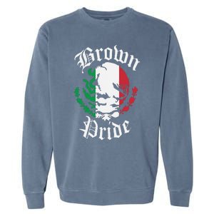 Brown Pride Mexican Flag Gift Garment-Dyed Sweatshirt