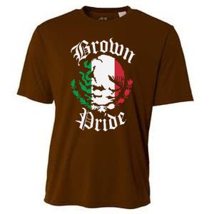 Brown Pride Mexican Flag Gift Cooling Performance Crew T-Shirt