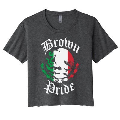 Brown Pride Mexican Flag Gift Women's Crop Top Tee