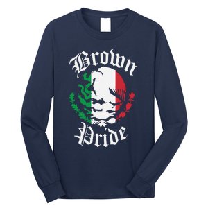 Brown Pride Mexican Flag Gift Long Sleeve Shirt