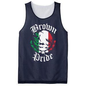 Brown Pride Mexican Flag Gift Mesh Reversible Basketball Jersey Tank