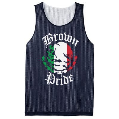 Brown Pride Mexican Flag Gift Mesh Reversible Basketball Jersey Tank