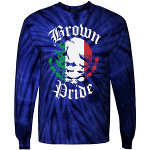 Brown Pride Mexican Flag Gift Tie-Dye Long Sleeve Shirt