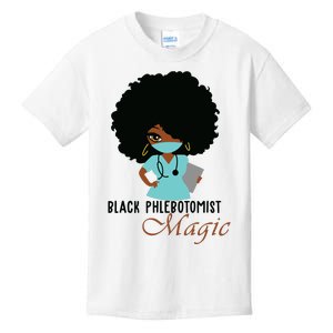 Black Phlebotomist Magic Gift Nurse Women Kids T-Shirt