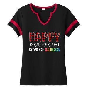 Buffalo Plaid Math Equation Nerdy Geeky 100 Days Y'all Meaningful Gift Ladies Halftime Notch Neck Tee