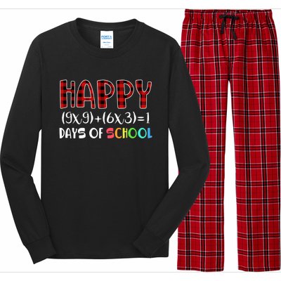 Buffalo Plaid Math Equation Nerdy Geeky 100 Days Y'all Meaningful Gift Long Sleeve Pajama Set