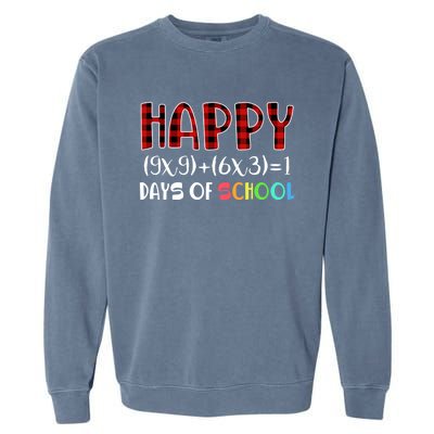 Buffalo Plaid Math Equation Nerdy Geeky 100 Days Y'all Meaningful Gift Garment-Dyed Sweatshirt