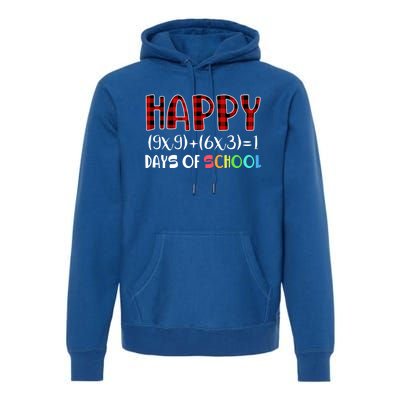 Buffalo Plaid Math Equation Nerdy Geeky 100 Days Y'all Meaningful Gift Premium Hoodie