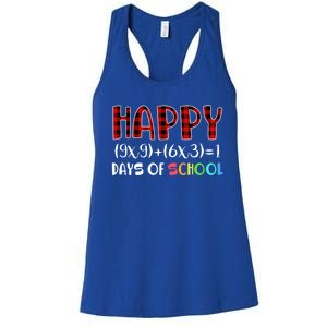 Buffalo Plaid Math Equation Nerdy Geeky 100 Days Y'all Meaningful Gift Women's Racerback Tank