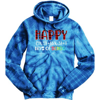 Buffalo Plaid Math Equation Nerdy Geeky 100 Days Y'all Meaningful Gift Tie Dye Hoodie