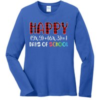 Buffalo Plaid Math Equation Nerdy Geeky 100 Days Y'all Meaningful Gift Ladies Long Sleeve Shirt