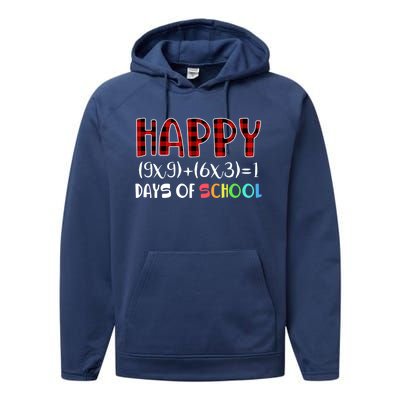 Buffalo Plaid Math Equation Nerdy Geeky 100 Days Y'all Meaningful Gift Performance Fleece Hoodie