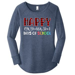 Buffalo Plaid Math Equation Nerdy Geeky 100 Days Y'all Meaningful Gift Women's Perfect Tri Tunic Long Sleeve Shirt