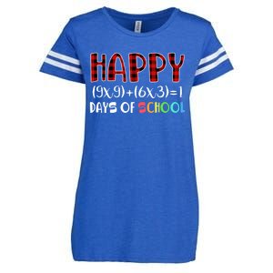 Buffalo Plaid Math Equation Nerdy Geeky 100 Days Y'all Meaningful Gift Enza Ladies Jersey Football T-Shirt