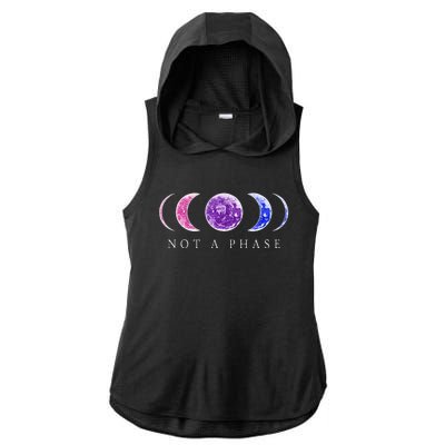 Bi Pride Not a Phase Moon Phase Bisexual Colors Ladies PosiCharge Tri-Blend Wicking Draft Hoodie Tank