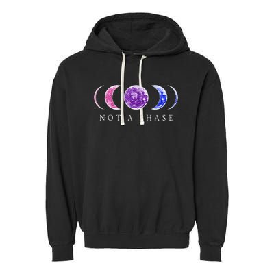 Bi Pride Not a Phase Moon Phase Bisexual Colors Garment-Dyed Fleece Hoodie