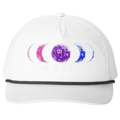 Bi Pride Not a Phase Moon Phase Bisexual Colors Snapback Five-Panel Rope Hat