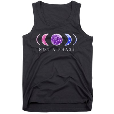 Bi Pride Not a Phase Moon Phase Bisexual Colors Tank Top