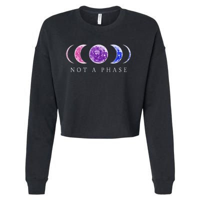 Bi Pride Not a Phase Moon Phase Bisexual Colors Cropped Pullover Crew