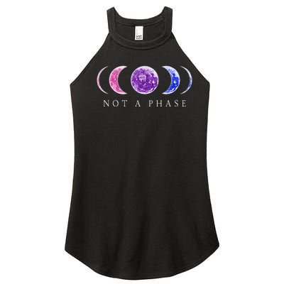 Bi Pride Not a Phase Moon Phase Bisexual Colors Women’s Perfect Tri Rocker Tank