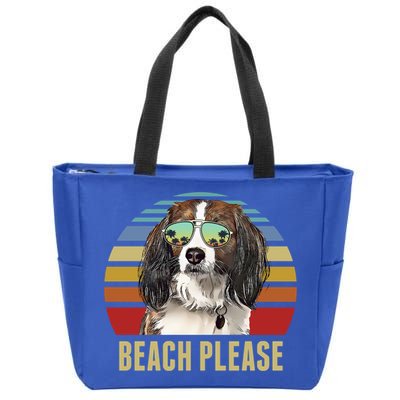 Beach Please Nederlandse Kooikerhondje Dog Funny Summer Gift Zip Tote Bag