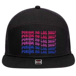 Bisexual Porque No Los Dos Bi Pride Flag Lgbtq 7 Panel Mesh Trucker Snapback Hat