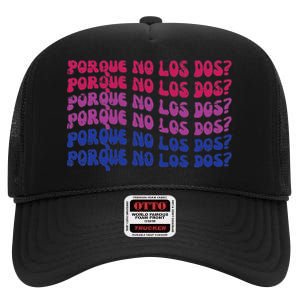 Bisexual Porque No Los Dos Bi Pride Flag Lgbtq High Crown Mesh Back Trucker Hat