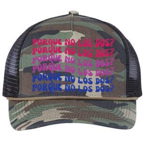 Bisexual Porque No Los Dos Bi Pride Flag Lgbtq Retro Rope Trucker Hat Cap