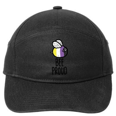 Bee Proud Nonbinary Pride Non Binary Enby Nb Flag Lgbtq Funny Gift 7-Panel Snapback Hat