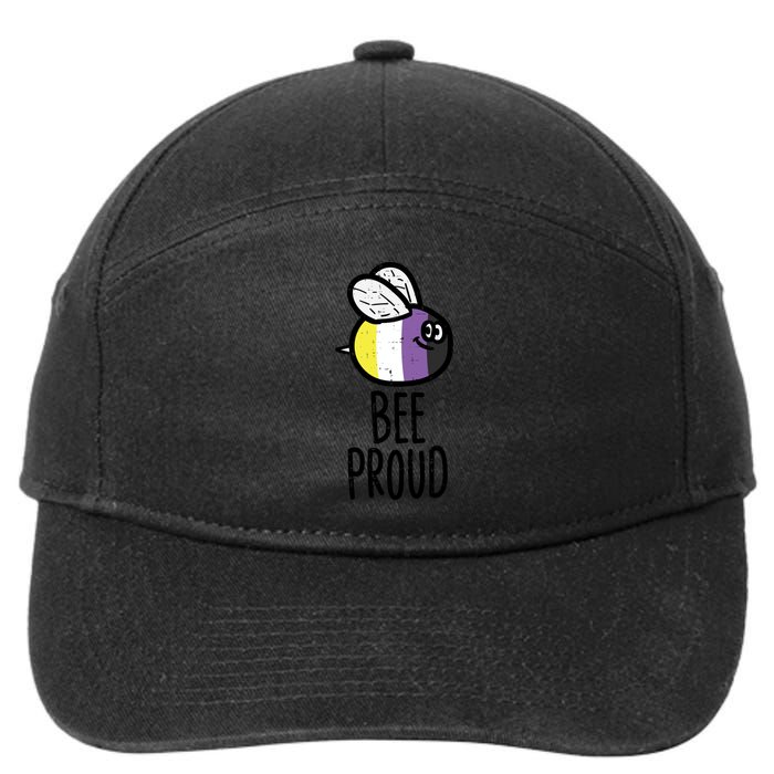 Bee Proud Nonbinary Pride Non Binary Enby Nb Flag Lgbtq Funny Gift 7-Panel Snapback Hat