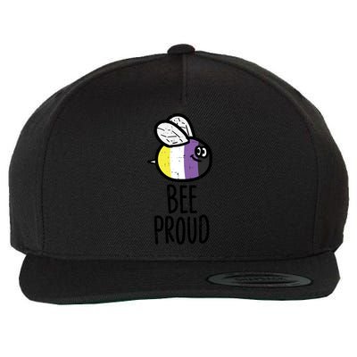 Bee Proud Nonbinary Pride Non Binary Enby Nb Flag Lgbtq Funny Gift Wool Snapback Cap
