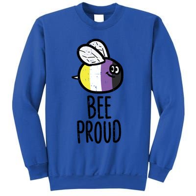 Bee Proud Nonbinary Pride Non Binary Enby Nb Flag Lgbtq Funny Gift Sweatshirt