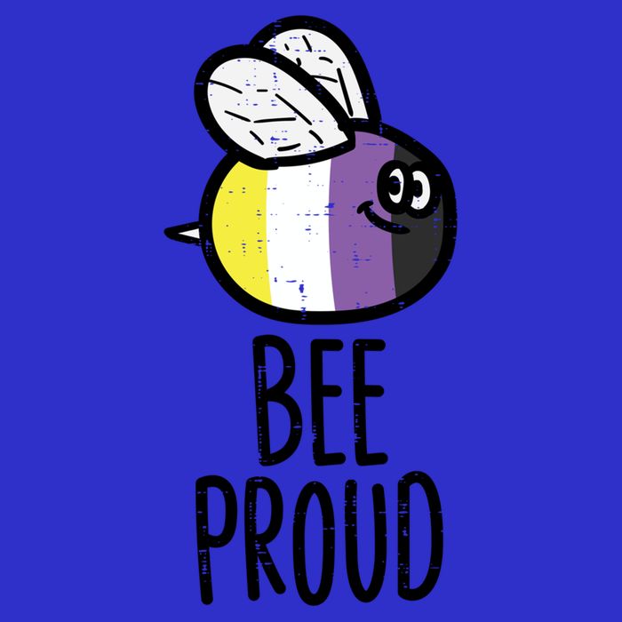 Bee Proud Nonbinary Pride Non Binary Enby Nb Flag Lgbtq Funny Gift Button