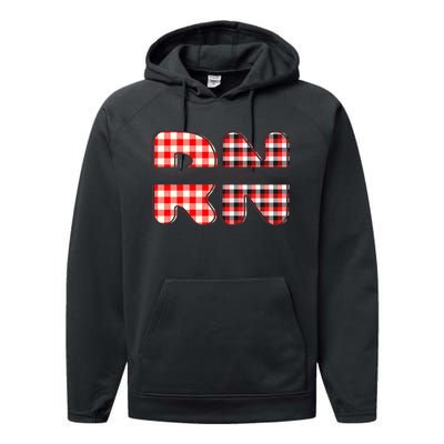 Buffalo Plaid Nurse Print Performance Fleece Hoodie