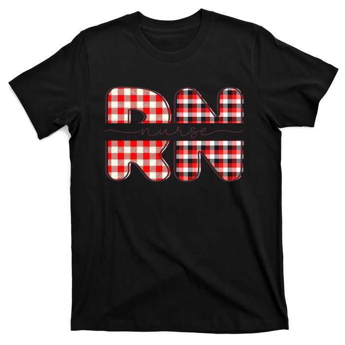 Buffalo Plaid Nurse Print T-Shirt