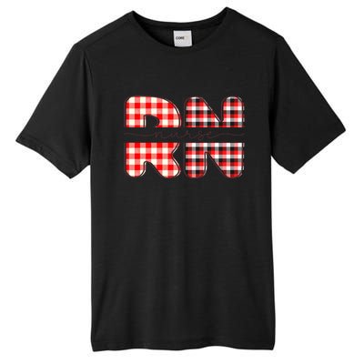 Buffalo Plaid Nurse Print Tall Fusion ChromaSoft Performance T-Shirt