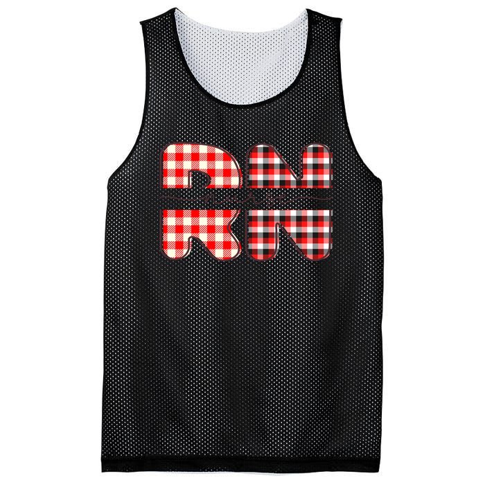 Buffalo Plaid Nurse Print Mesh Reversible Basketball Jersey Tank