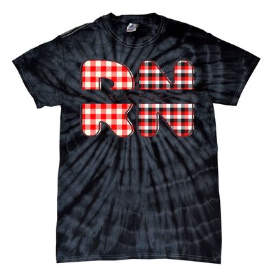 Buffalo Plaid Nurse Print Tie-Dye T-Shirt