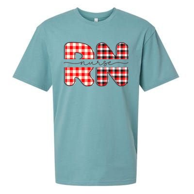 Buffalo Plaid Nurse Print Sueded Cloud Jersey T-Shirt