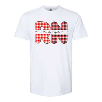 Buffalo Plaid Nurse Print Softstyle CVC T-Shirt