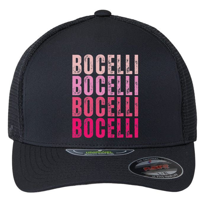 Bocelli Personalized Name I Love Bocelli Vintage Flexfit Unipanel Trucker Cap