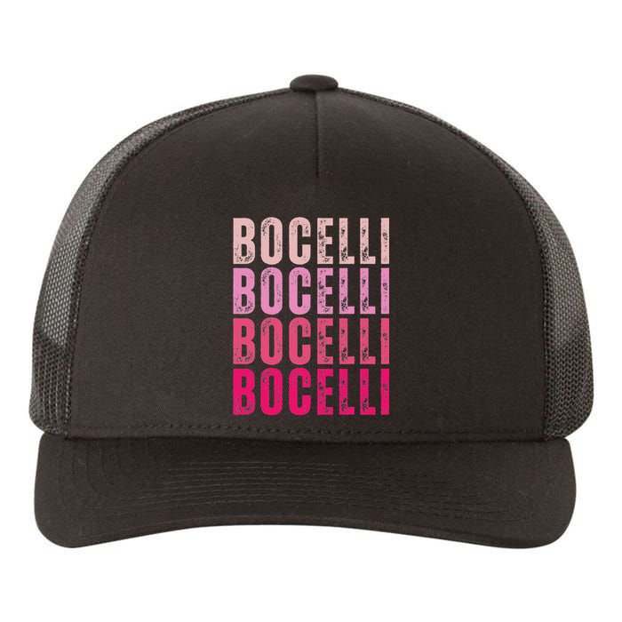 Bocelli Personalized Name I Love Bocelli Vintage Yupoong Adult 5-Panel Trucker Hat