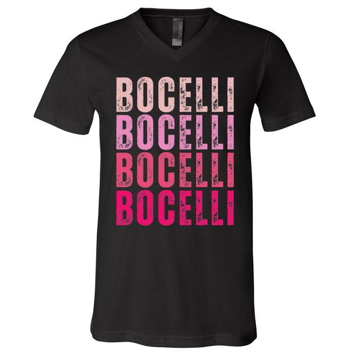 Bocelli Personalized Name I Love Bocelli Vintage V-Neck T-Shirt