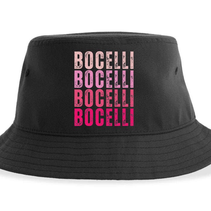 Bocelli Personalized Name I Love Bocelli Vintage Sustainable Bucket Hat