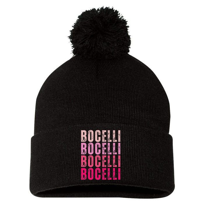 Bocelli Personalized Name I Love Bocelli Vintage Pom Pom 12in Knit Beanie